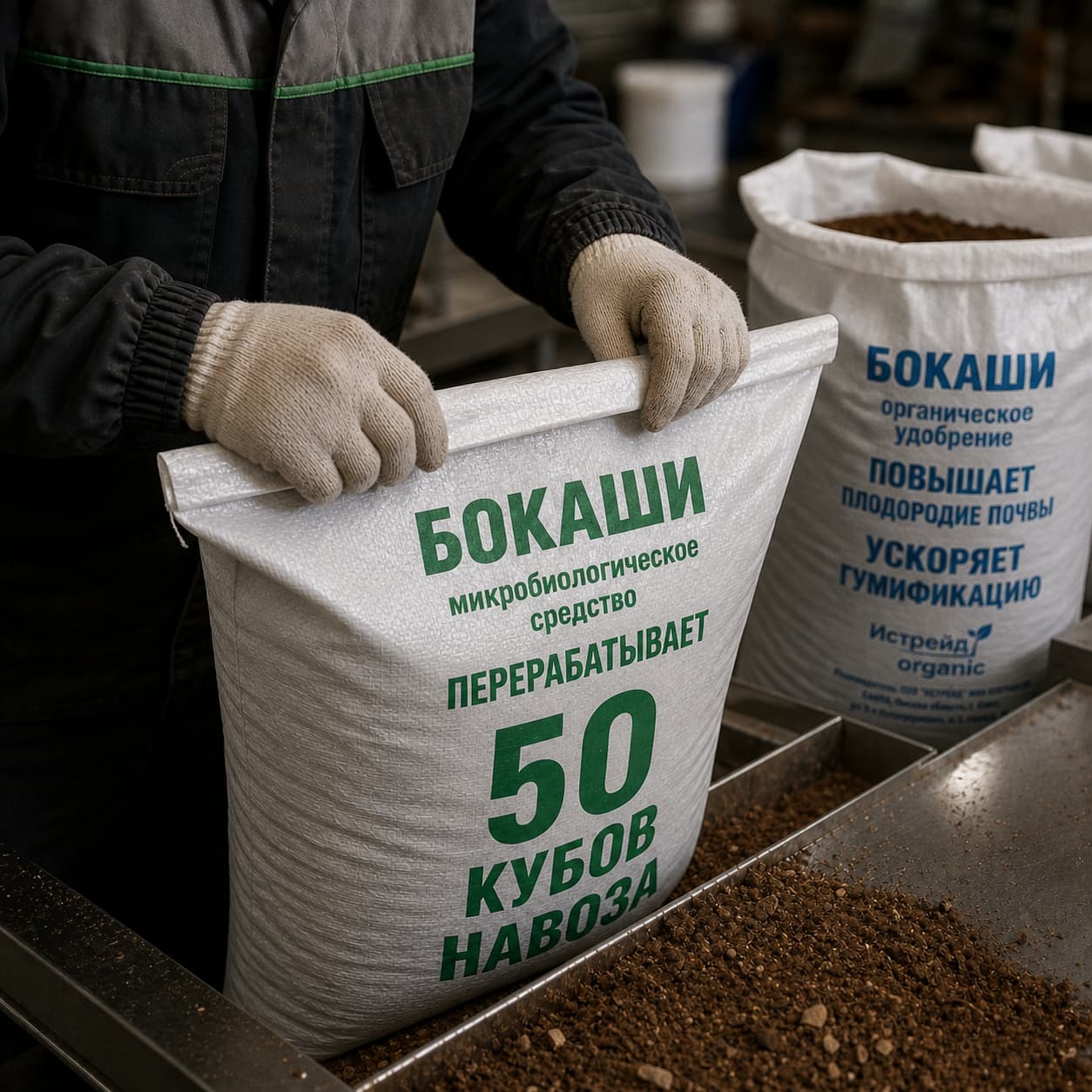 Фасовка бокаши в мешки